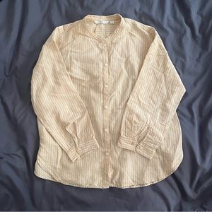 Uniqlo Yellow Striped Button Down Shirt